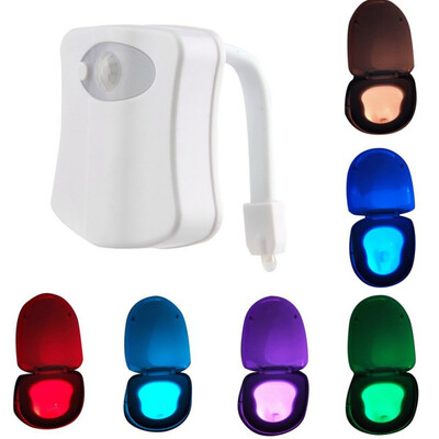 

Toilet Night Light 8 Colors Battery Operated Motion Activated Sensor Seat LED Lamp Bathroom Restroom Lighting Home Decoration
