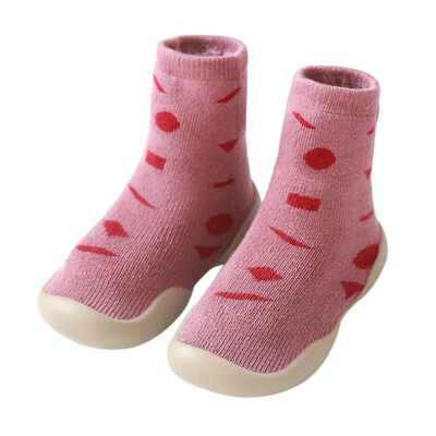 

Autumn Baby Boys Girls Shoes Infant Cotton Cartoon Print Socks Warm Anti Slip Floor Socks Shoes Leg Warmer