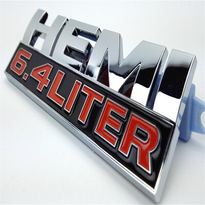 

HEMI Badge 64 LITER Car Emblem Decal Badge Sticker Fit for Dodge Charger Ram 1500 Challenger Jeep Grand Cherokee 2pcs Silver