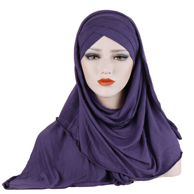 

Women Scarf Muffler Bubble Solid Muslim Hijab Head Scarves Wrap Shawl