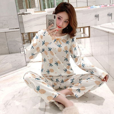 

Fashion Women Lingerie Set Cute Print Large Size Casual Set Home Service Casual Korean Princess Two-piece Pajama Set