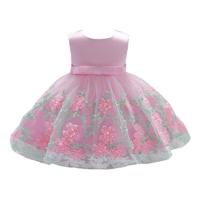 

Flower Girl Dress Formal 0-2 Years Floral Baby Girls Dresses Colorful Wedding Party Children Clothes Birthday Clothing
