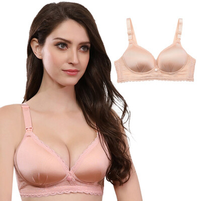 

Cotton Pregnant Woman Nursing Underwear Lace Anti-sag Gather Front Button Breastfeeding Maternity Bra