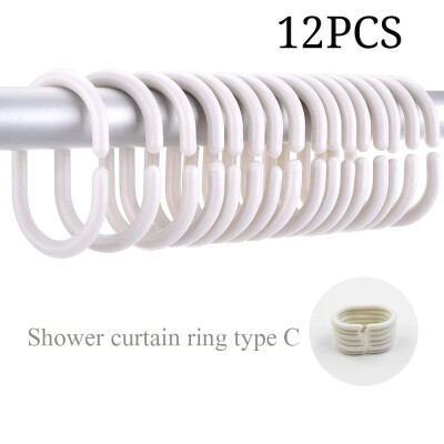 

〖Follure〗Shower Curtain Rings Clear Set of 12 Silicone Rubber