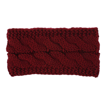 

12 Colors Women Warm Winter Snow Hat Fashion Wool Twist Knitted Turban Headband No Top Wool Hat Headband