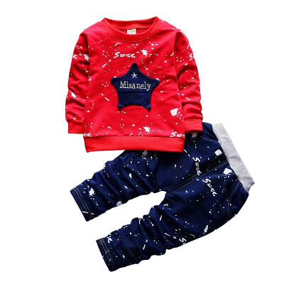 

Fashion Kids Baby Boys Girls Clothes Sets Long sleeve Shirt Tops Pants Cotton Casual Children Clothing 2Pcs Suits