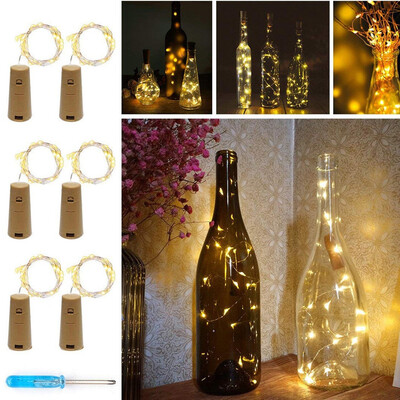 

Gobestart 6 Pcs Wine Bottles String Lights Fairy Decor Micro Copper Wire Fairy Lights