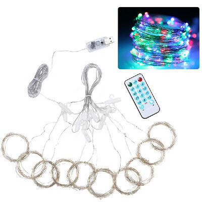 

300pcs led Curtain Icicle String Lights Remote Control Waterproof Christmas Fair USB Waterfall Lights Outdoor 33 Curtains Lamp Fl