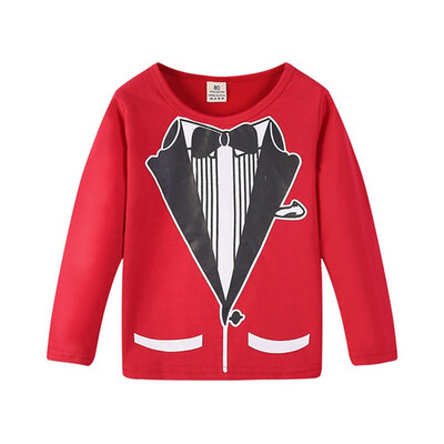 

Baby Boys High Quality Print Pattern Gentleman Long Sleeve Clothing Tops Kids Children Autumn Soft Cotton Fashion Clothes Tops