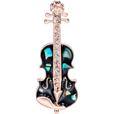 

Free shipping Fashion Jewelry Guitar Brooch for women Lapel pins Violin Broach Beautiful Rhinestone Brooches For Women Gift