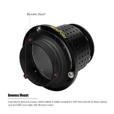 

NiceFoto SN-29 Flash Concentrator Conical Snoot Video Light Art Styling Snoot with YONGNUO YN50mm F18 Lens Bowens Mount Photograp