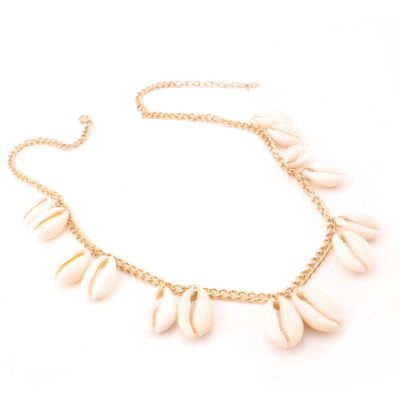 

Natural Shell Necklace Bracelet Women Girls Beach Choker Collarbone Chain Anklet Clavicle Necklace Handmade Pendants