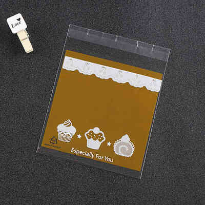 

100Pcs Cute Cartoon Gift Bag Christmas Cookie Packaging Self-Adhesive Plastic Bag For Biscuit Candy Food Cake Package