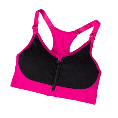 

VEAMORS Women Fitness Yoga Sports Bra For Running Gym Padded Wirefree Shakeproof Underwear Push Up Seamless Front Zipper Top Bra