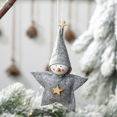 

Gobestart Christmas Decoration Pentagram Doll Pendant Creative Hanging Tree Pendant