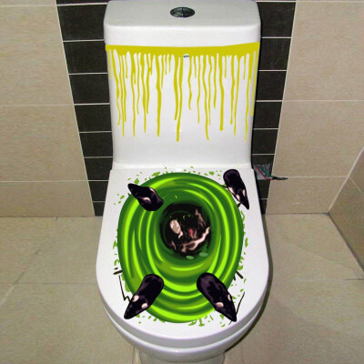 

Halloween Toilet Stickers Horror Toilet Wall Stickers Wallpaper Skeleton Stickers For Home Decoration Stickers