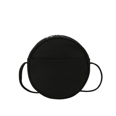 

Simple Solid Color Round Canvas Womens Casual Phone Pouch Small Crossbody Bag