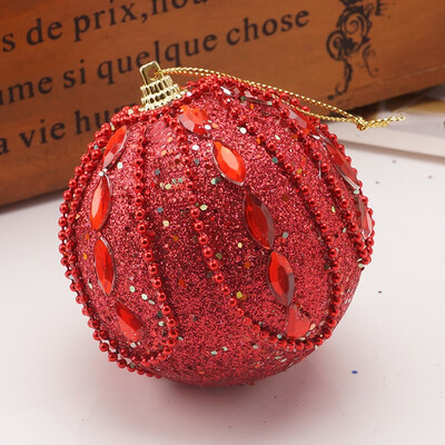 

Gobestart Christmas Rhinestone Glitter Baubles Ball Xmas Tree Ornament Decoration 8CM