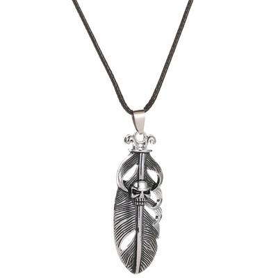 

Fashion Retro Men Necklace Life Tree Lizard Clam Cross Pendant Leather Necklace