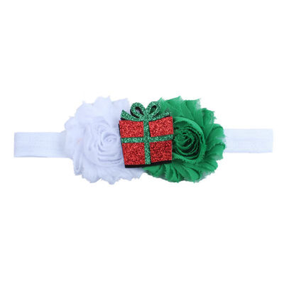 

Baby Girls Christmas Decoration Headband Child Christmas New Old Flower Mosaic Cartoon Pattern Hair Band