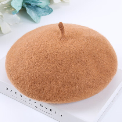 

2019 Early Spring New Vintage Beret Wool Thickened Joker Female Hat Pumpkin Hat Artist Hat