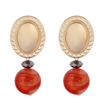 

1 Pair Vintage Women Jewelry Exaggerated Ear Studs Big Pearl Pendant Earrings