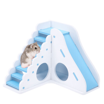 

Gobestart Small Pet Toy Entertainment Game House Color Hamster Wooden Toy Ladder Sport