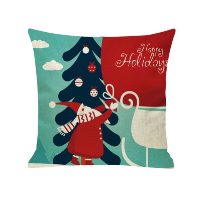 

Tailored New Christmas Cotton Linen Pillow Case Sofa Cushion Cover Home Decor