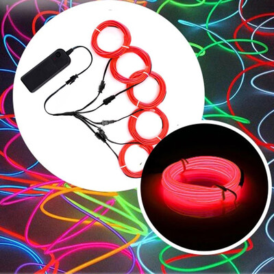 

〖Follure〗Portable Neon Lights EL Wire Ice Blue 5 by 1 Meter 3ft Neon EL Wire Light