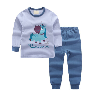 

Baby Sleepwear SetsAutumn Baby Kids Girls Boys Cartoon Print Sleepwear Set Long Sleeve Blouse TopsPants Pajamass