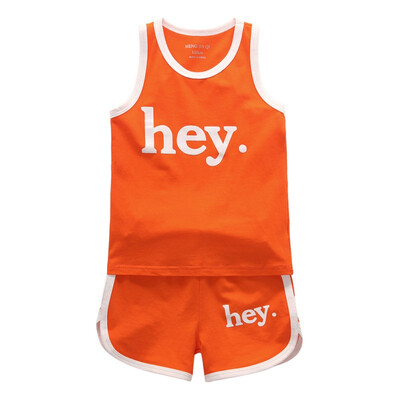 

Summer vest T-shirt boy girl clothes suit jersey sports suit letter vest T-shirt sports shorts beach kids clothes set