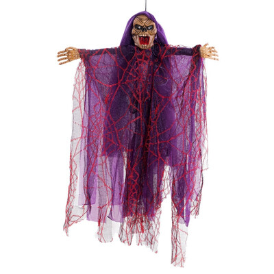 

Halloween Voice Control Gauze Ghost Cap Gauze Ghost For Halloween Hanging Tree Window Door Decoration With Sound Red Light