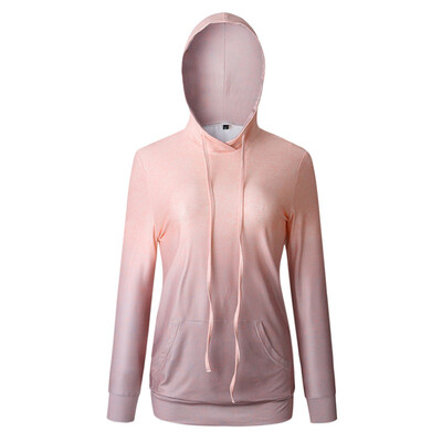 

Women Simple Warm Long Sleeve Sweatshirts Cute Gradient Print Casual Loose Casual Hooded Sweatshirts