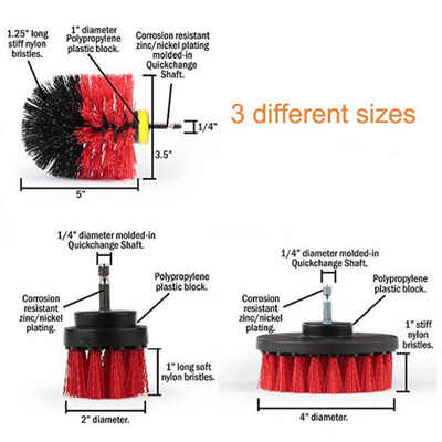 

3 Pcs Power Scrub Brush Drill Cleaning Brush For Bathroom Shower Tile