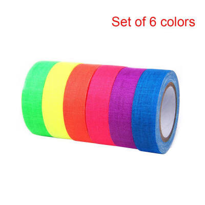 

UV Fluorescent Cloth Tape Blacklight Reactive Decor Tape for Party Decoration Colorful Self-adhere Furnish Tape Party Accessory