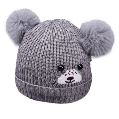 

Baby Warm Winter Wool Hat Children Hat Toddler Kids Knit Beanie Cap Fur Pom Pom Hat Baby Boys Girls Cap
