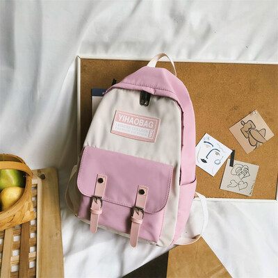 

Tailored Large Capacity Solid Color Waterproof Nylon Casual Backpack School Bag