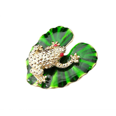 

Frogs Brooches For Women Accessories Green Enamel Pin Metal Animal Enamel Rhinestone Brooch Cute Kids Pin Fashion Jewelry