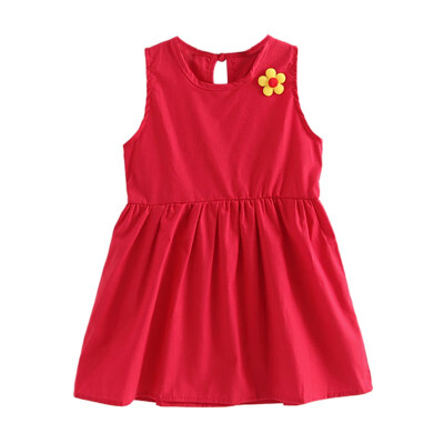 

Girls Dress Kids Baby Girl Summer Solid Sleeveless Dress Children Casual Dresses Clothes Childrens Clothing For Girls