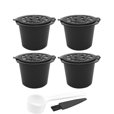 

Reusable Coffee Capsule With Filter Lid Plastic Coffee Capsule Portable Black Coffee Capsule Set For Nestle