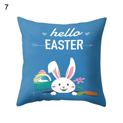 

Happy Easter Rabbit Bunny Egg Pillow Case Sofa Bed Car Cafe Office Cushion Cover