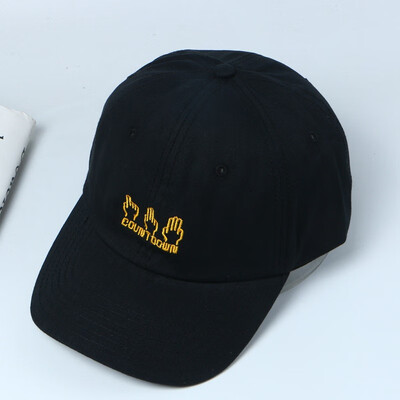 

Korean version of male&female finger cartoon embroidered baseball cap retro student couple couple ins cap sun hat
