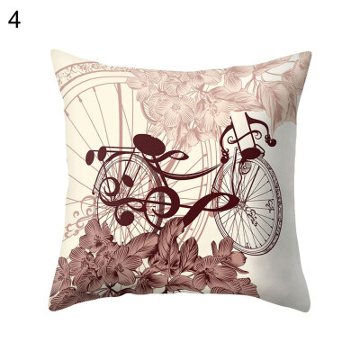 

Bicycle Flower Eiffel Tower Pillow Case Cushion Cover Bed Car Cafe Office Decor