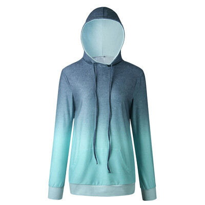 

Women Simple Warm Long Sleeve Sweatshirts Cute Gradient Print Casual Loose Casual Hooded Sweatshirts
