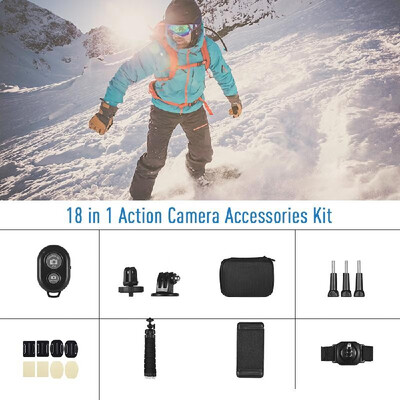 

Andoer Outdoor Sports Action Camera Accessories Kit 18 in 1 for AKASO EK7000 EK7000 PlusBrave 4V50V50 ProCAMPARKGOPRO 7Hero