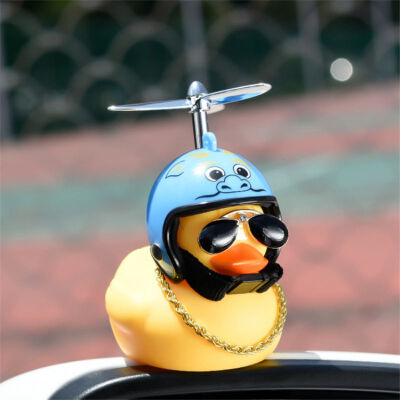 

New Arrival Cartoon Yellow Silica Gel Little Sunglass Duck Shape Car Decoration 12 Zodiac Duck Head Car Accessories