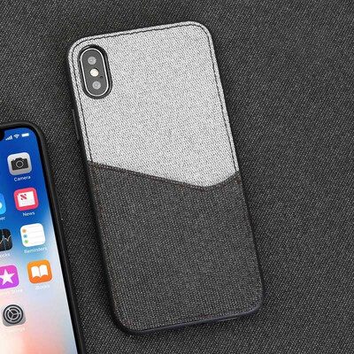 

Leather phone case iPhone5 6 7 8s plus protective shell canvas stitching card all-inclusive for x xs max xr phone case