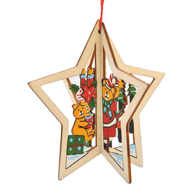 

Hollow Laser Christmas Bell Tree Star Santa Claus Snowman Party Hanging Ornament