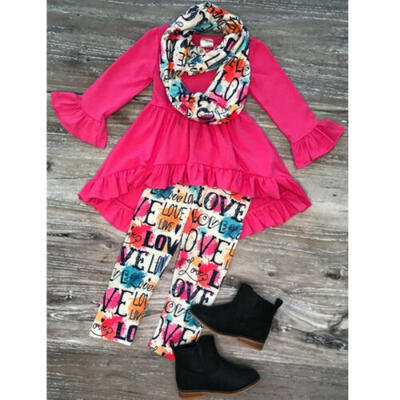 

UK 3PCS Toddler Baby Kids Girls Clothes Tops Pants Infant Outfits Sets Tracksuit