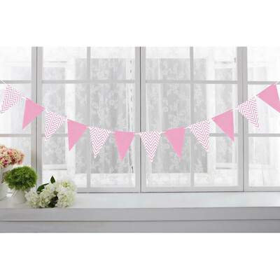 

3  Nordic Style Wave Pattern Hot Stamping Triangular Pull Flag Festival Party Supplies